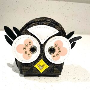 Designer Luxury Inspired Brown & Black OWL backpack AirPod Keychain bag charm
